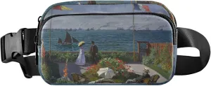 Claude Monet Jardin À Sainte Print Fanny Pack for Women Hip Pack Belt Pouch Waterproof Bright Waist Pouch for Women