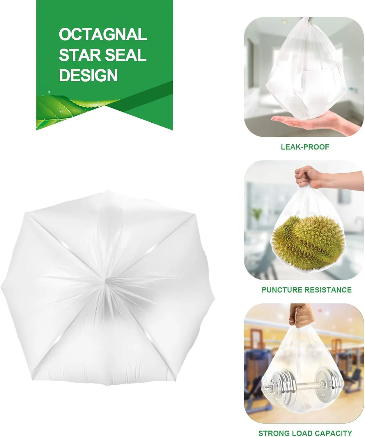 Clear Medium Garbage Bags 8 Gallon Trash Bags FORID Wastebasket Bin Liners 110 Count Plastic Trash Bags for Bathroom Bedroom Office Trash Can 30 Liters - Durable & Thick Trash Bag