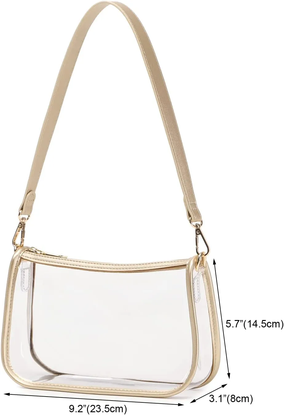 Clear Tote Bag Stadium Approved Clear Purse PVC Handbag Retro Classic Transparent Bag for Concert