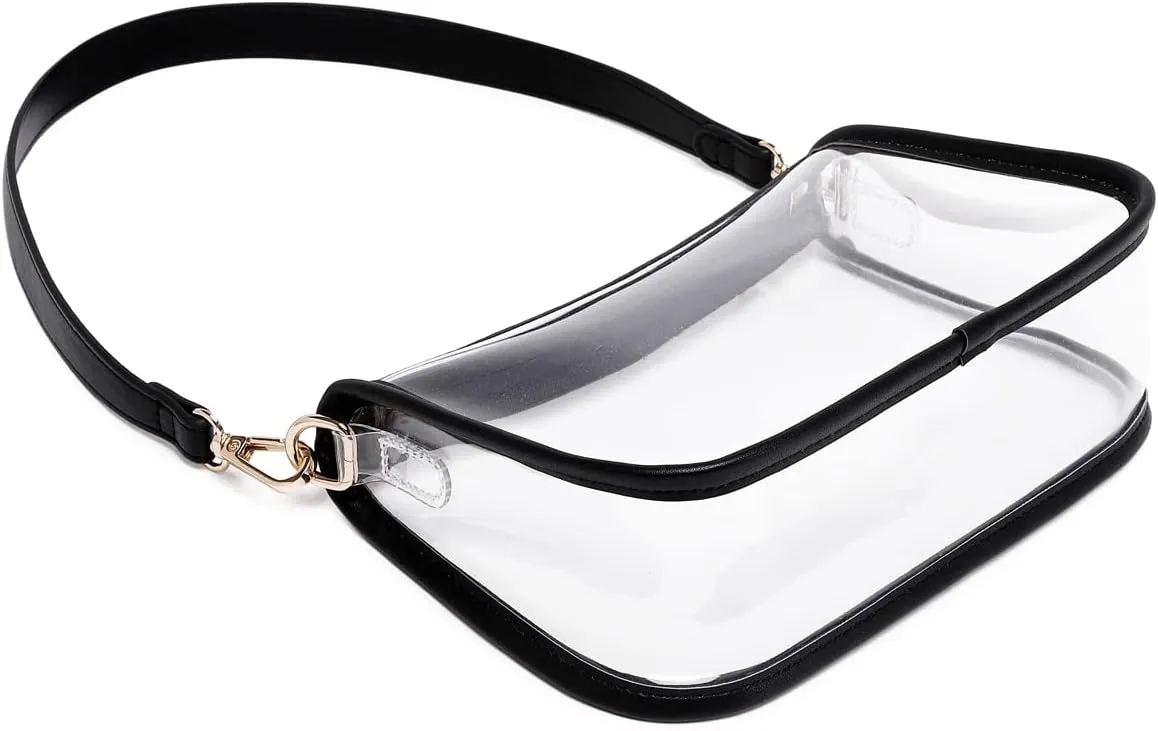 Clear Tote Bag Stadium Approved Clear Purse PVC Handbag Retro Classic Transparent Bag for Concert