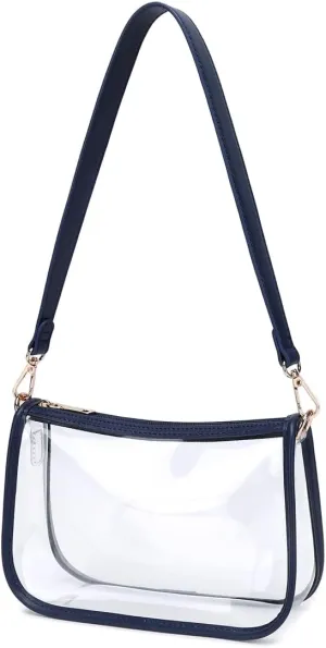 Clear Tote Bag Stadium Approved Clear Purse PVC Handbag Retro Classic Transparent Bag for Concert