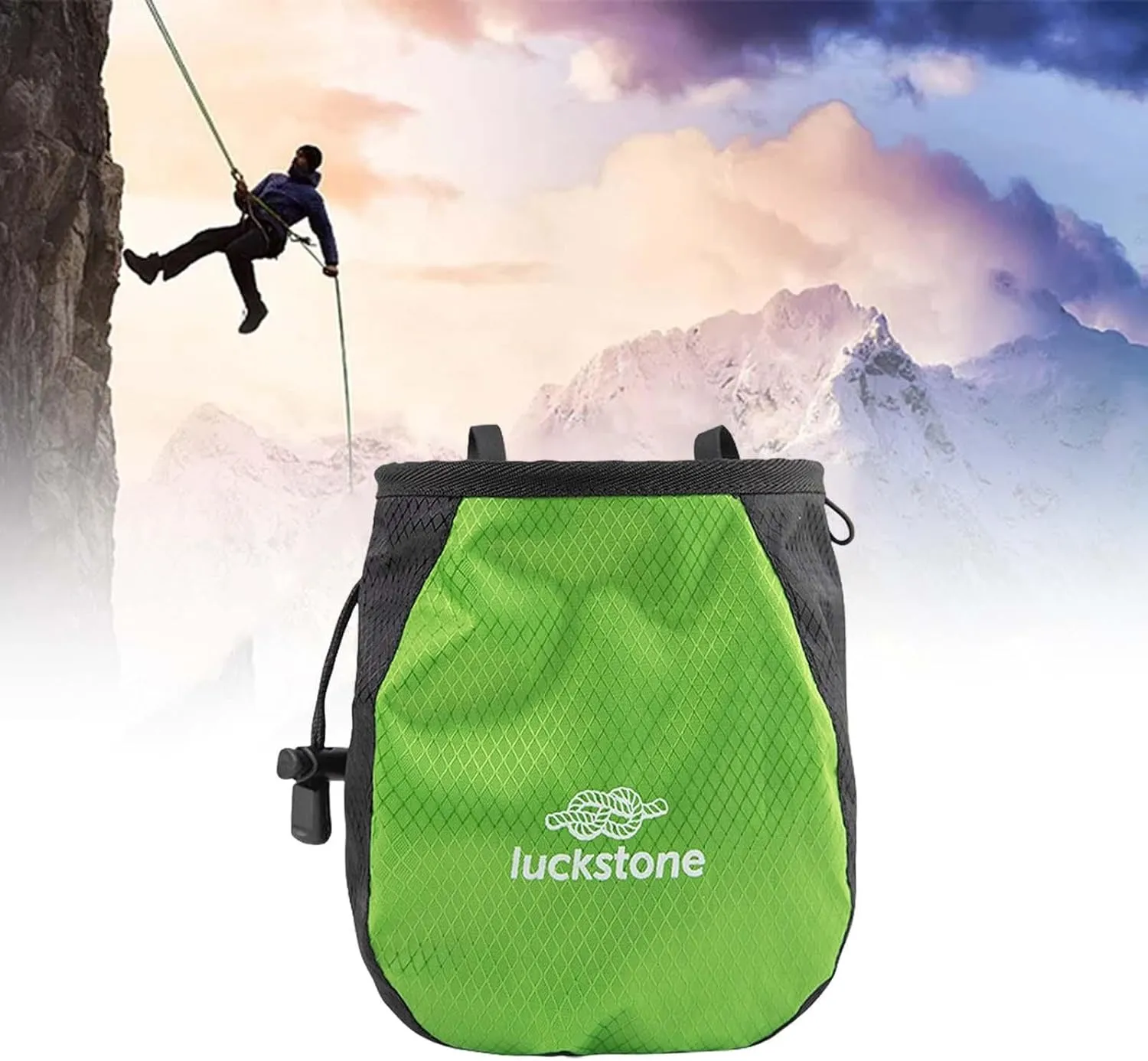 Climbing Chalk Bag Storage Pouch with Waist Strap Anti Slip Sock Wrist Bush Gym Chalk Carrier Bag Packaging for Climbing Walking Bouldering