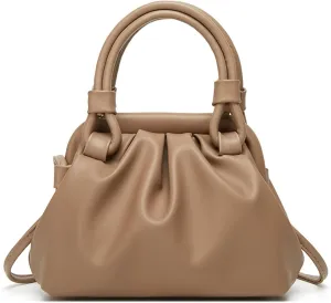 Cloud-shaped Shoulder Bag For Women Fold Portable Soft PU Leather Simple One Shoulder Oblique Span Bags