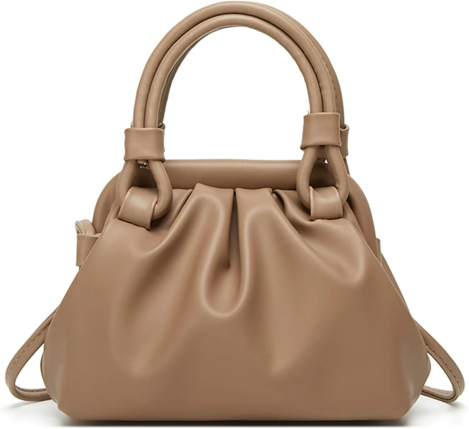 Cloud-shaped Shoulder Bag For Women Fold Portable Soft PU Leather Simple One Shoulder Oblique Span Bags