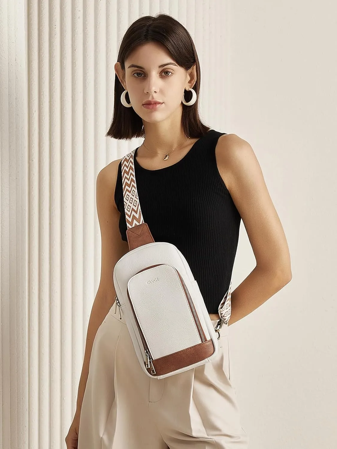 CLUCI Crossbody Bags for Women - Sling Backpack Travel Bag in Leather