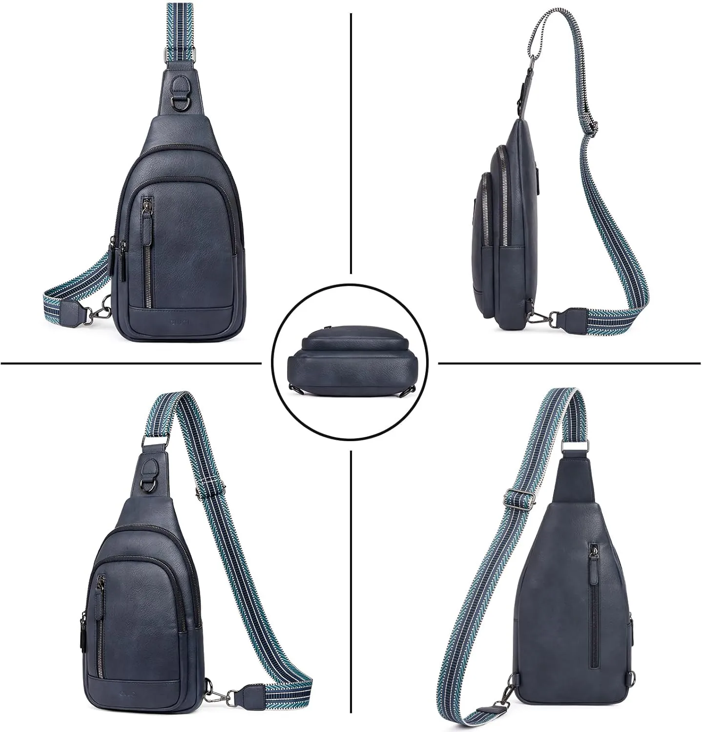 CLUCI Crossbody Bags for Women - Sling Backpack Travel Bag in Leather