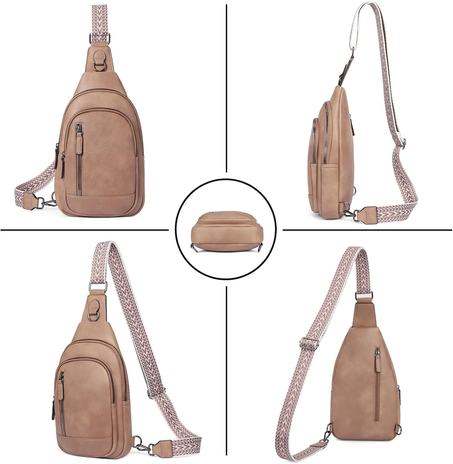 CLUCI Crossbody Bags for Women - Sling Backpack Travel Bag in Leather