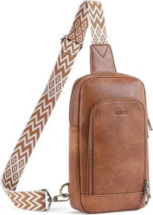 CLUCI Crossbody Bags for Women - Sling Backpack Travel Bag in Leather
