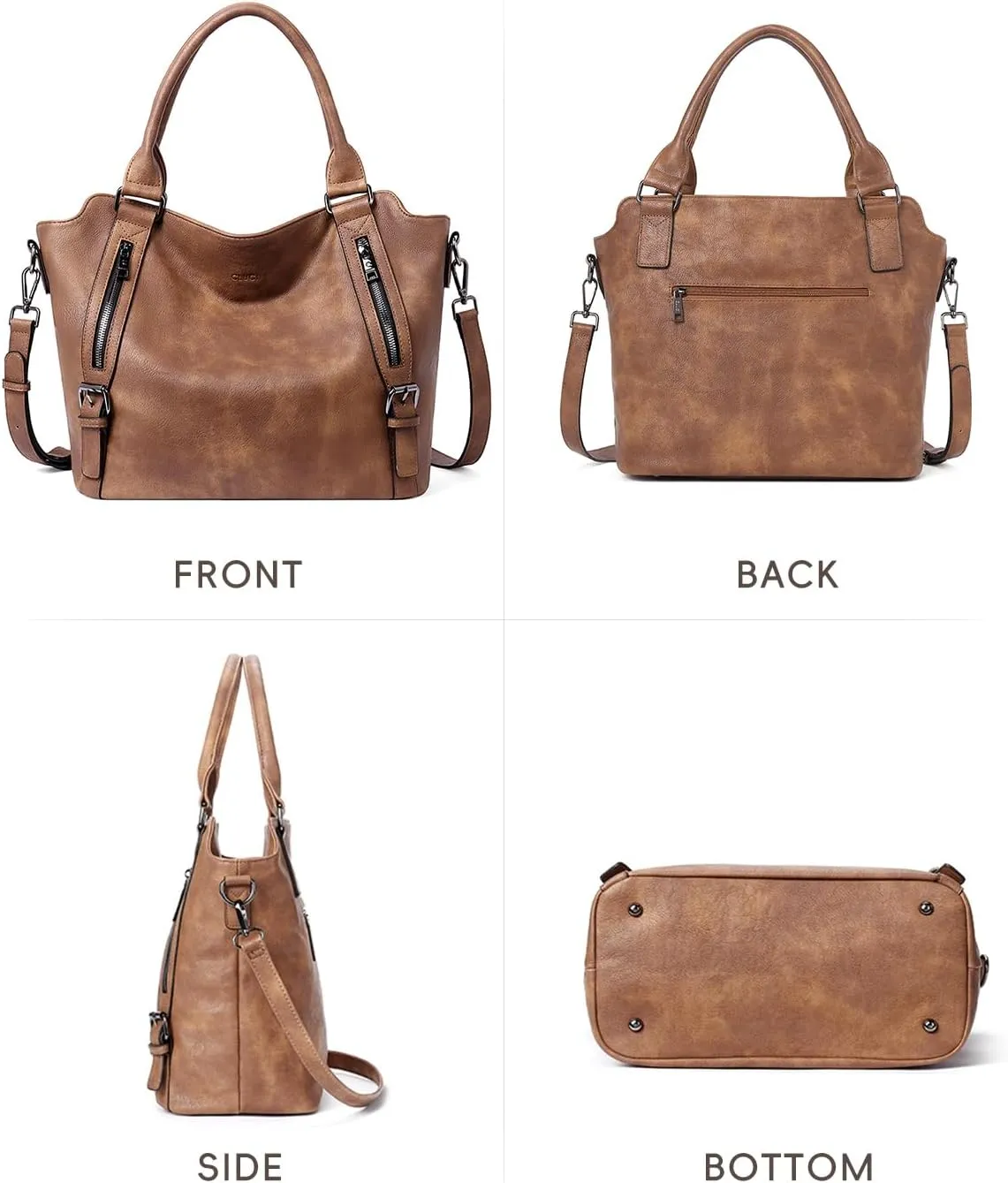 CLUCI Purses for Women Vegan Leather Handbags Tote Purse Shoulder Bag Large Ladies Hobo Bags