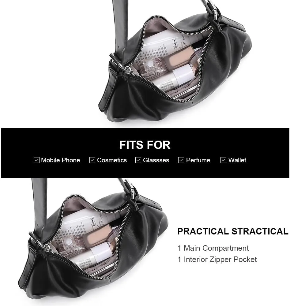 CLUCI Shoulder Bag,Purses for Women Dumpling Small Hobo Bags Vegan Leather Ladies Clutch with Adjustable Strap