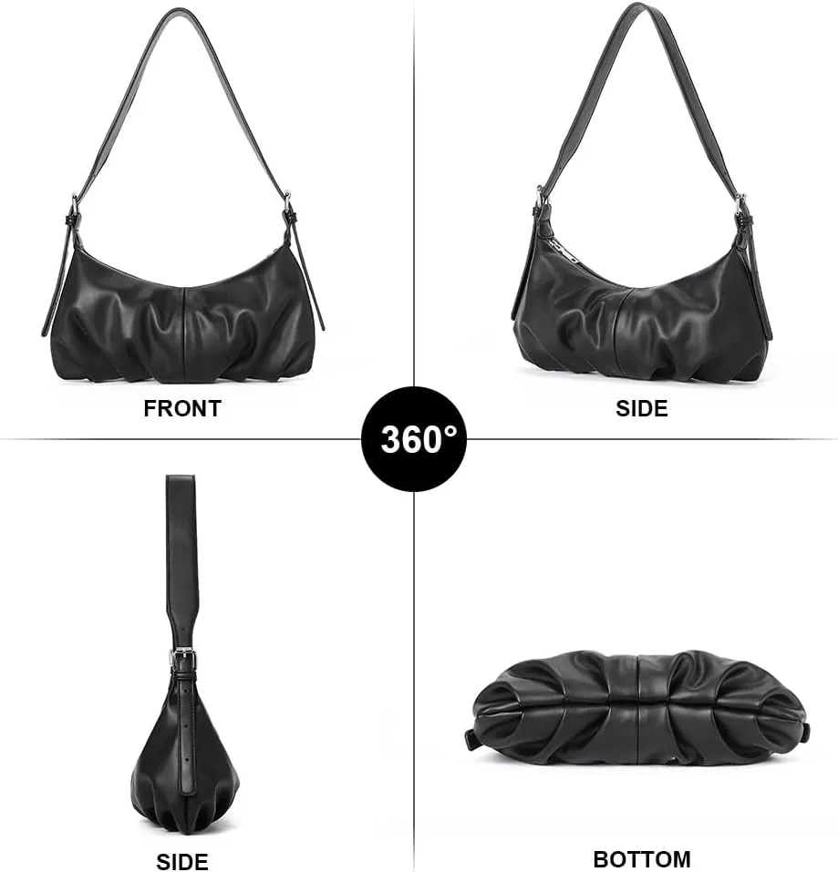 CLUCI Shoulder Bag,Purses for Women Dumpling Small Hobo Bags Vegan Leather Ladies Clutch with Adjustable Strap