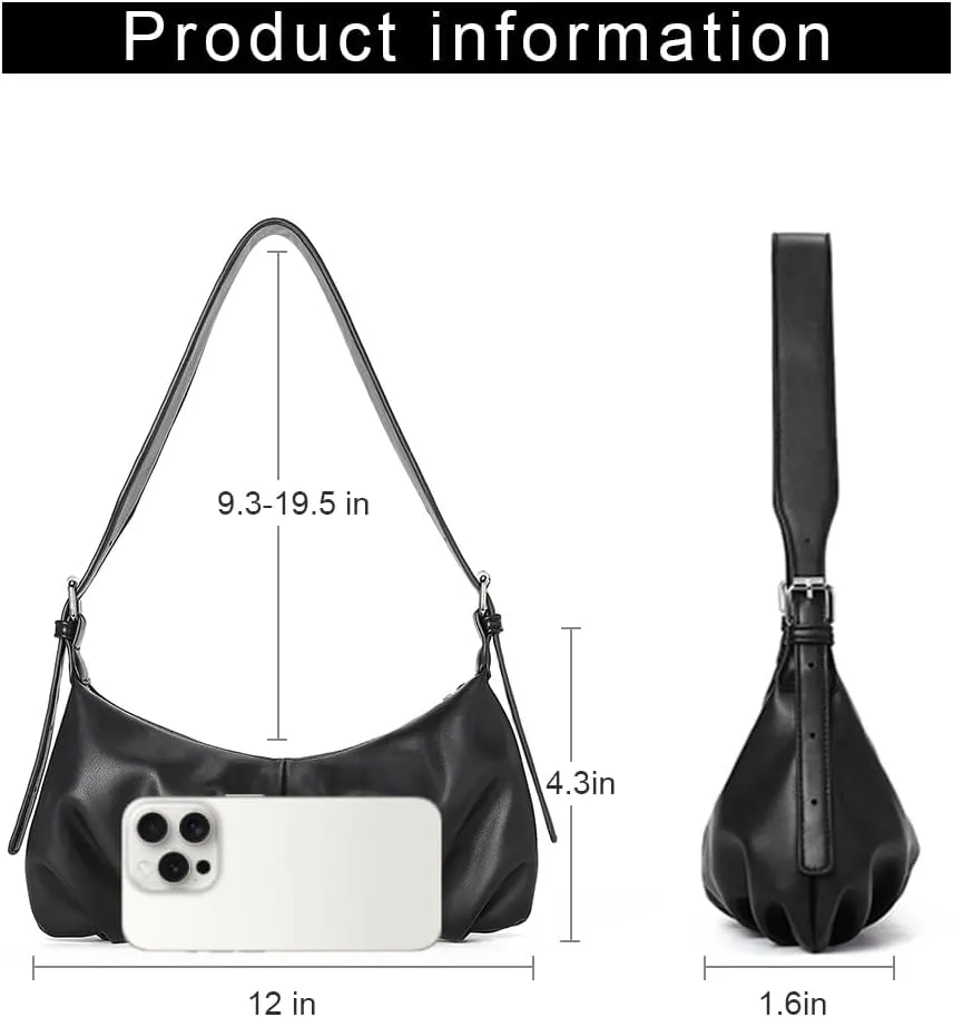 CLUCI Shoulder Bag,Purses for Women Dumpling Small Hobo Bags Vegan Leather Ladies Clutch with Adjustable Strap