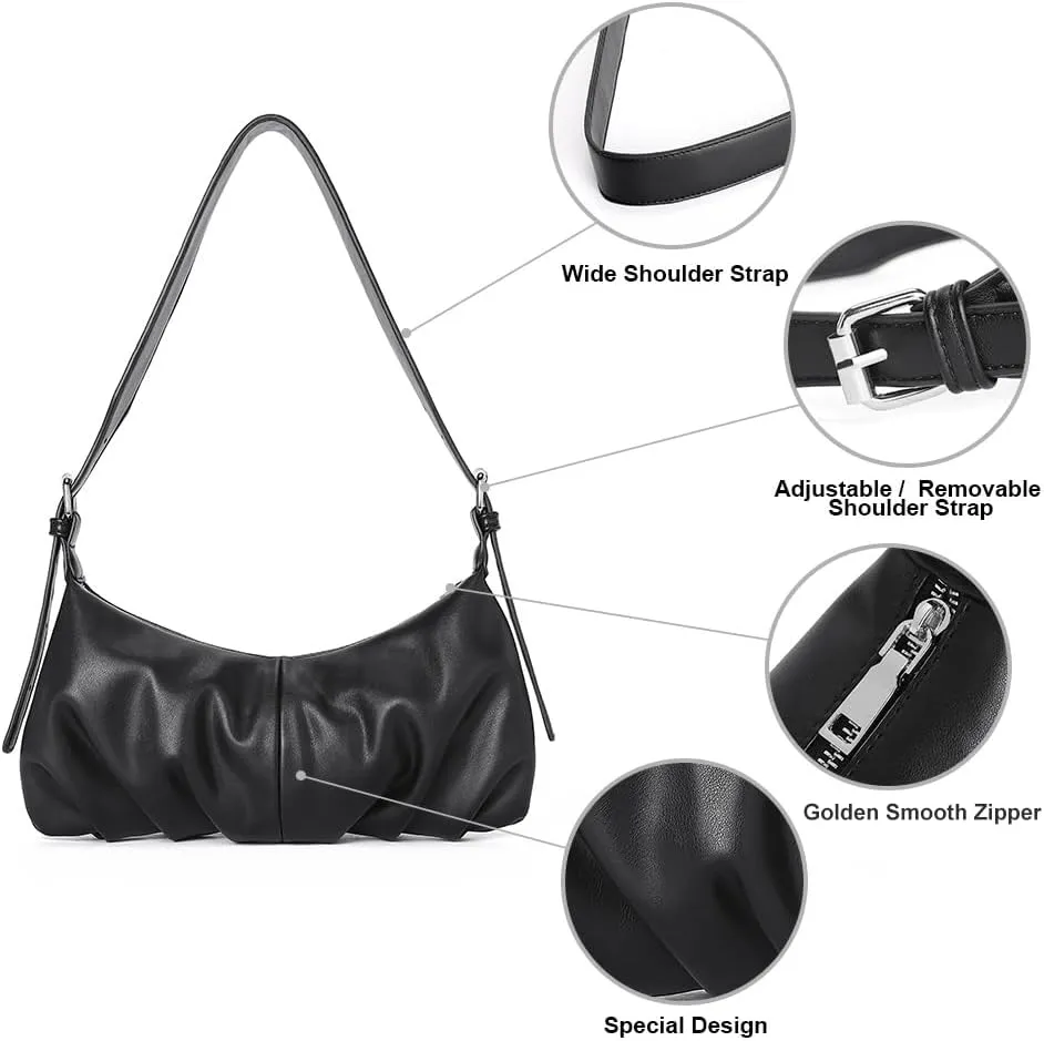 CLUCI Shoulder Bag,Purses for Women Dumpling Small Hobo Bags Vegan Leather Ladies Clutch with Adjustable Strap