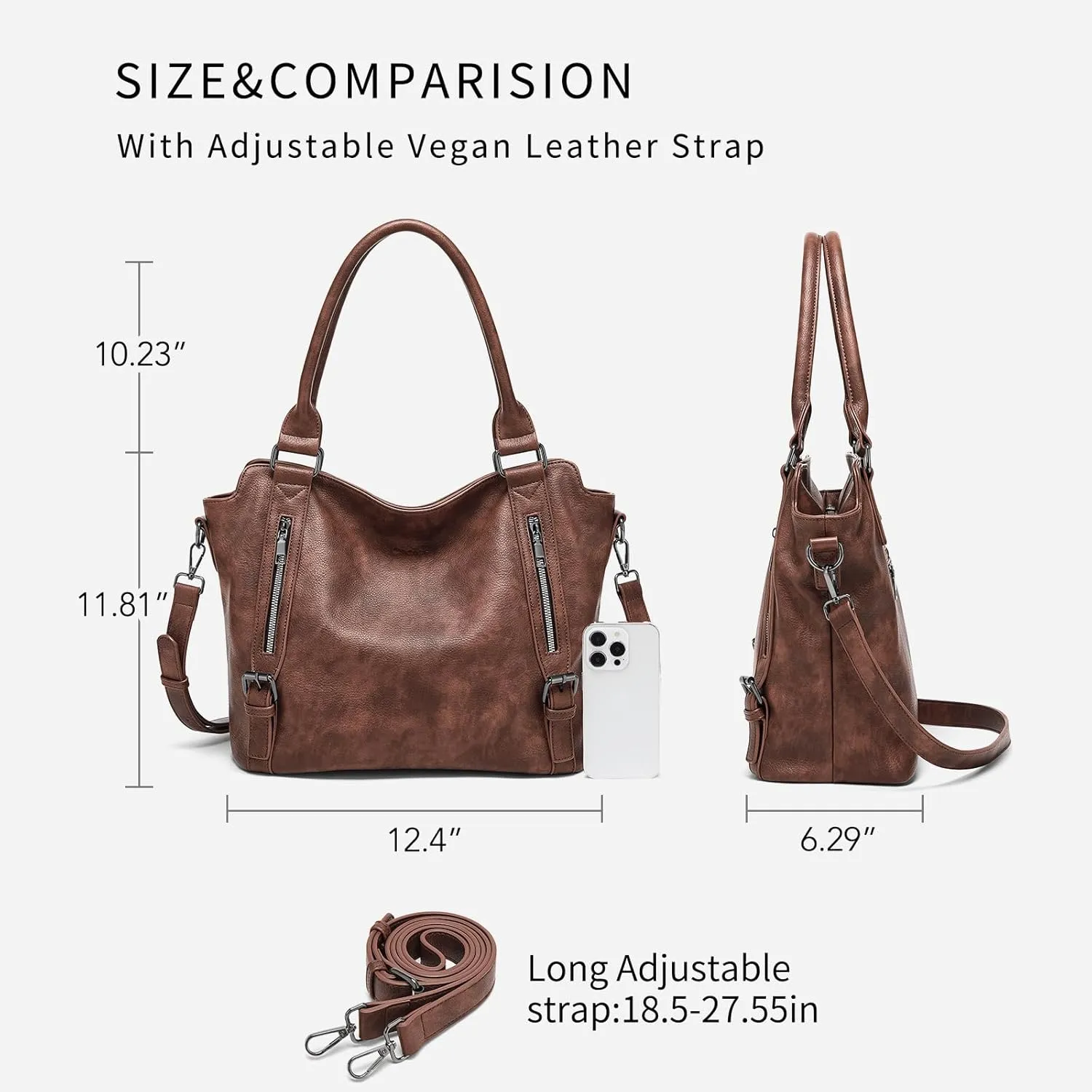 Cnoles Tote Bag for Women Vegan Leather Shoulder Bag Fashion Large Purse and Handbags Ladies Hobo Bags