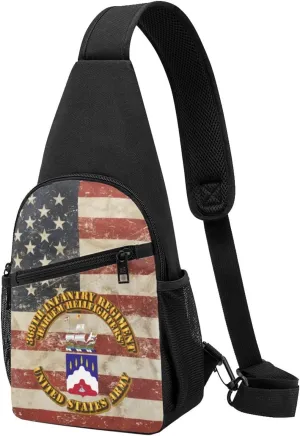 COA - 369th Infantry Regiment - Harlem Hellfighters Sling Bag Crossbody Backpack Shoulder Casual Daypack Bags for Men