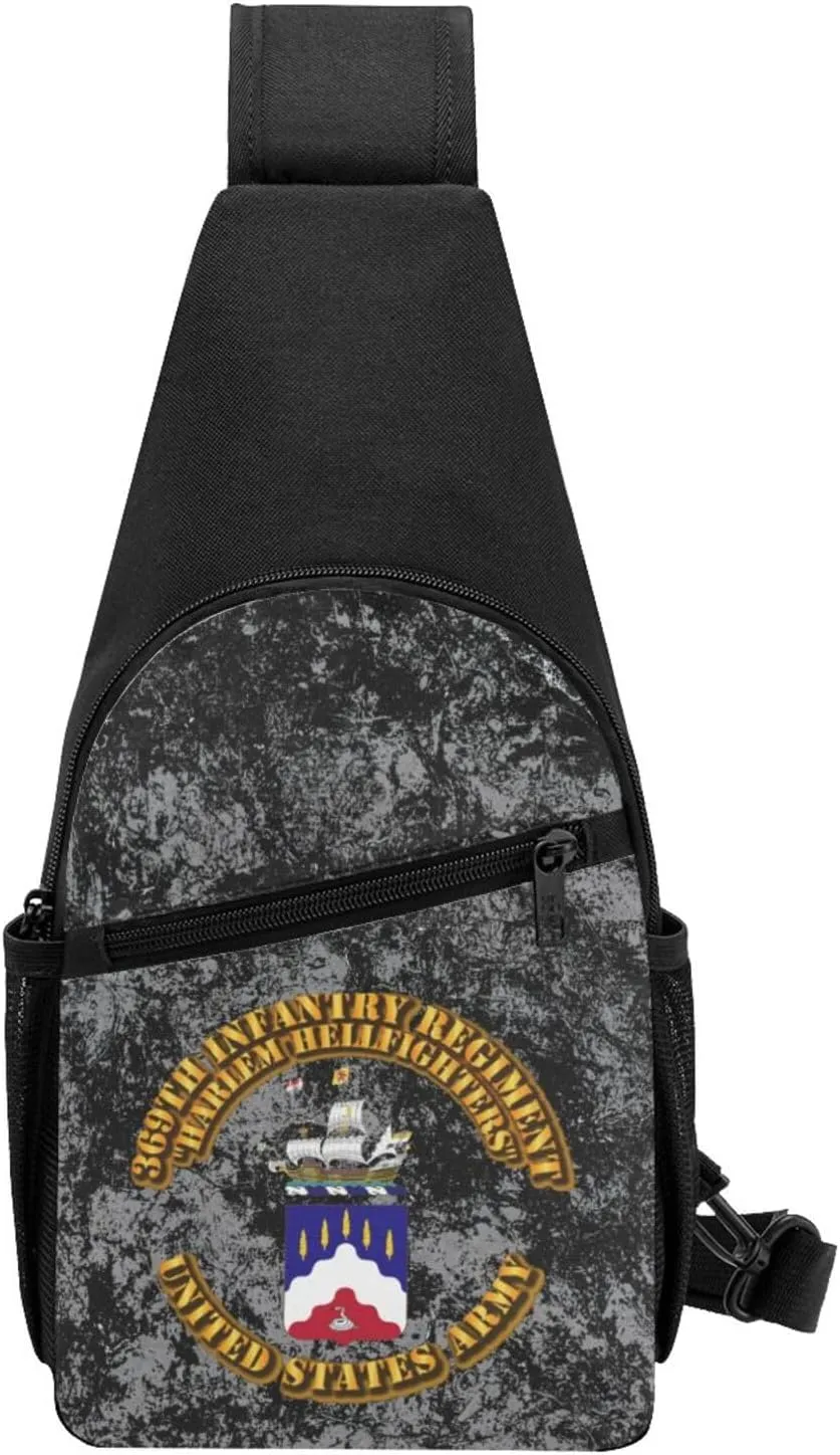 COA - 369th Infantry Regiment - Harlem Hellfighters Sling Bag Crossbody Backpack Shoulder Casual Daypack Bags for Men