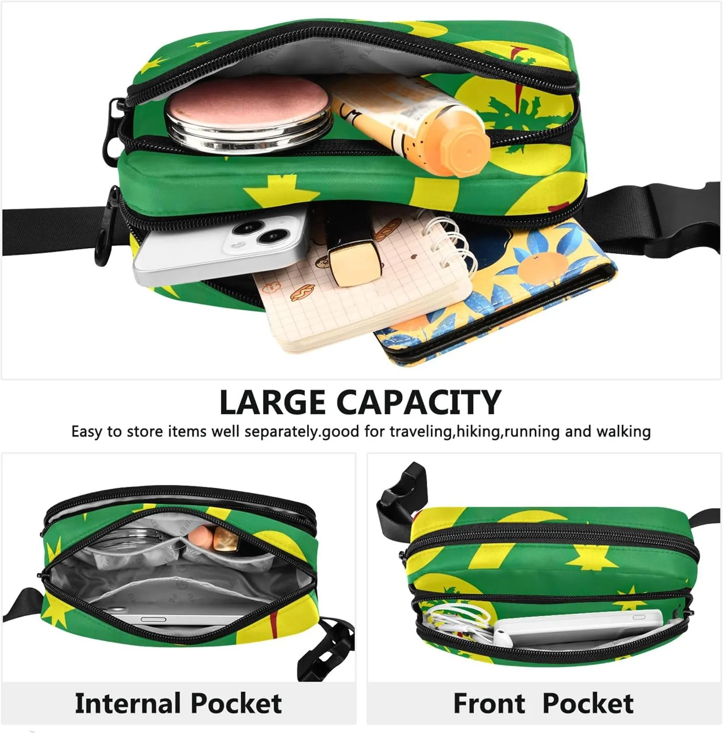 Cocos Keeling Islands Flag Women Fanny Pack Hiking Belt Bag Hip Pouch Waterproof Cross Body Waist Pack