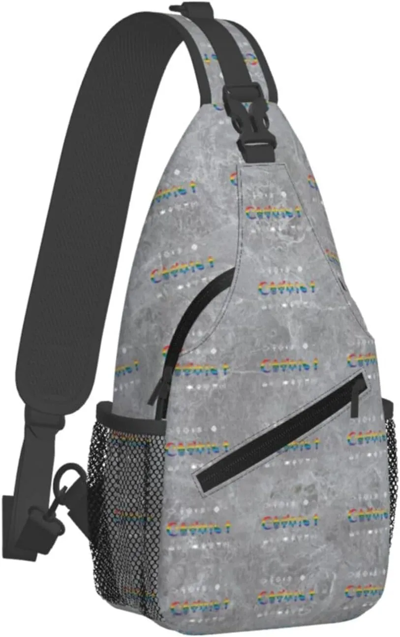 Coexist Rainbow Pride Gay Lesbian LGBT Sling Bag Crossbody Backpack Shoulder Casual Daypack Bag for Men Women