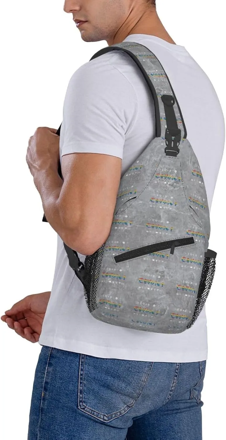 Coexist Rainbow Pride Gay Lesbian LGBT Sling Bag Crossbody Backpack Shoulder Casual Daypack Bag for Men Women