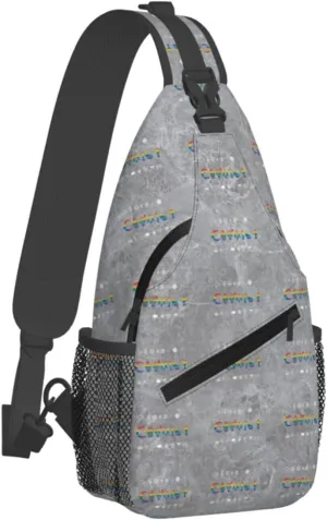 Coexist Rainbow Pride Gay Lesbian LGBT Sling Bag Crossbody Backpack Shoulder Casual Daypack Bag for Men Women