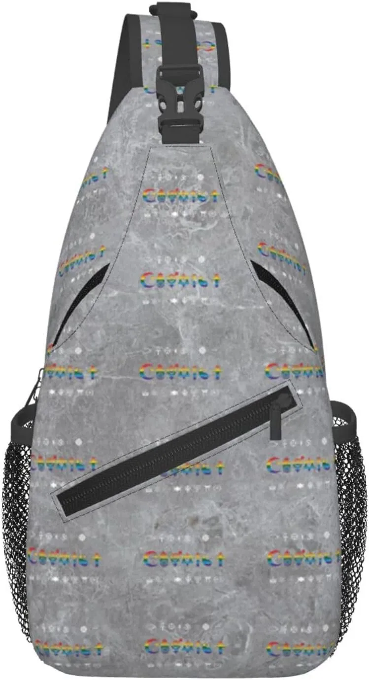 Coexist Rainbow Pride Gay Lesbian LGBT Sling Bag Crossbody Backpack Shoulder Casual Daypack Bag for Men Women