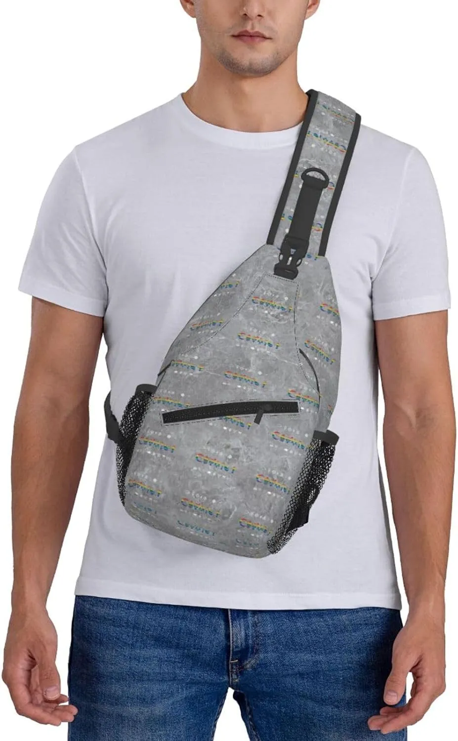 Coexist Rainbow Pride Gay Lesbian LGBT Sling Bag Crossbody Backpack Shoulder Casual Daypack Bag for Men Women