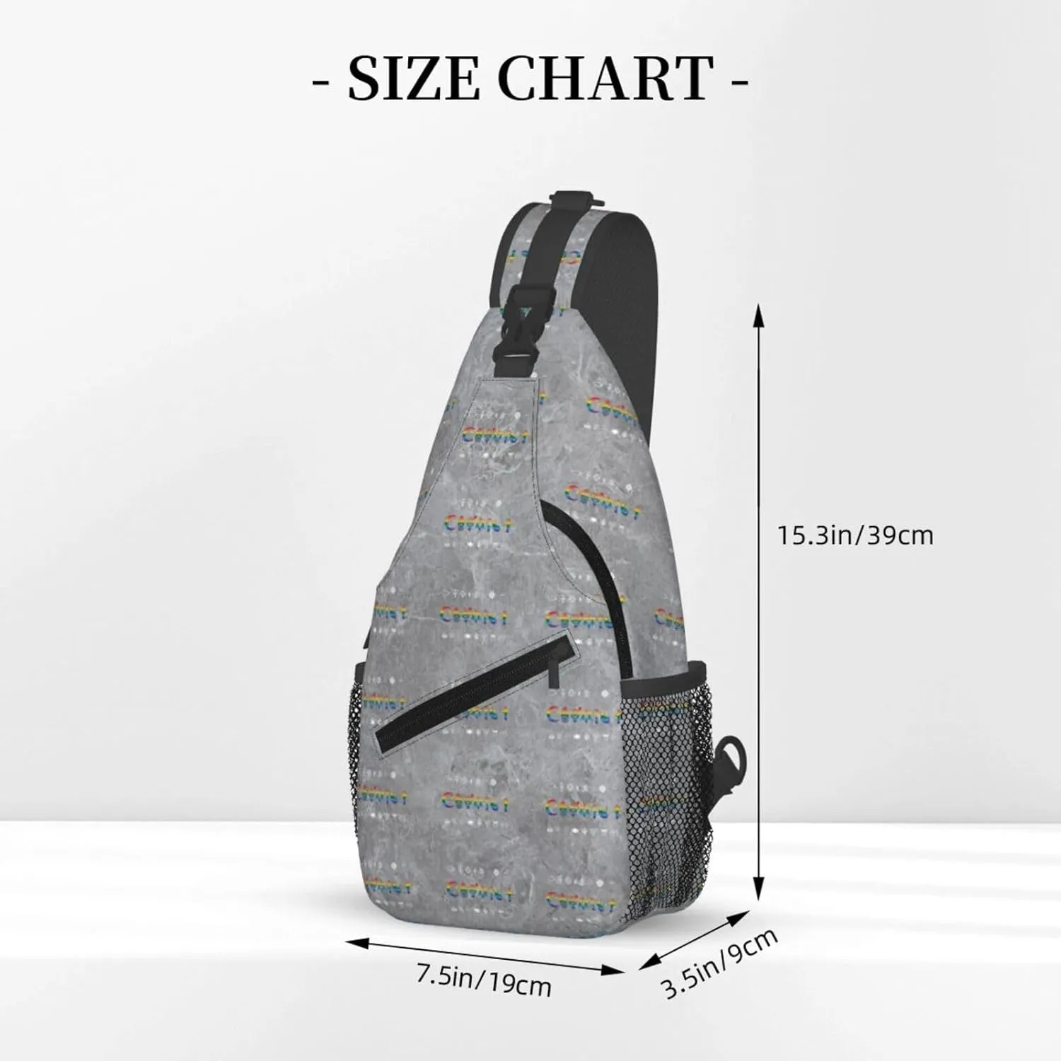 Coexist Rainbow Pride Gay Lesbian LGBT Sling Bag Crossbody Backpack Shoulder Casual Daypack Bag for Men Women