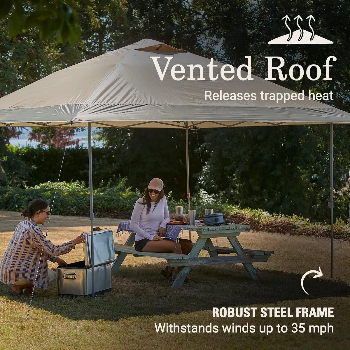 Coleman Oasis Instant Pop-Up Canopy Tent with Side Wall Attachment, 10x10ft Portable Shelter with Simple Setup & Takedown, Wheeled Carry Bag Included