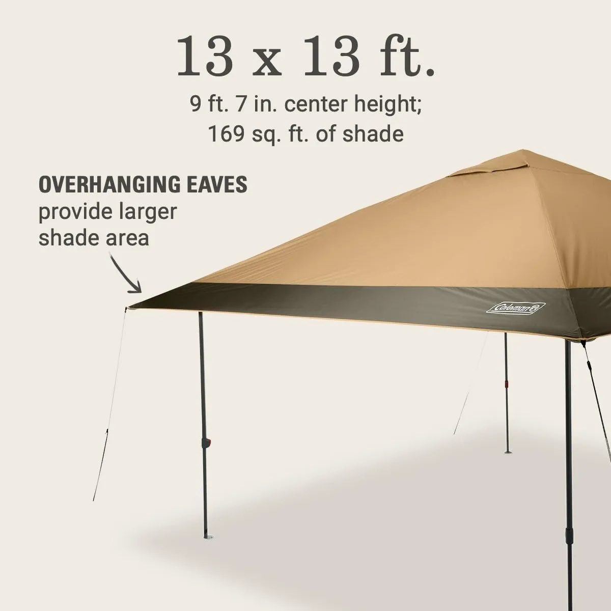 Coleman Oasis Instant Pop-Up Canopy Tent with Side Wall Attachment, 10x10ft Portable Shelter with Simple Setup & Takedown, Wheeled Carry Bag Included