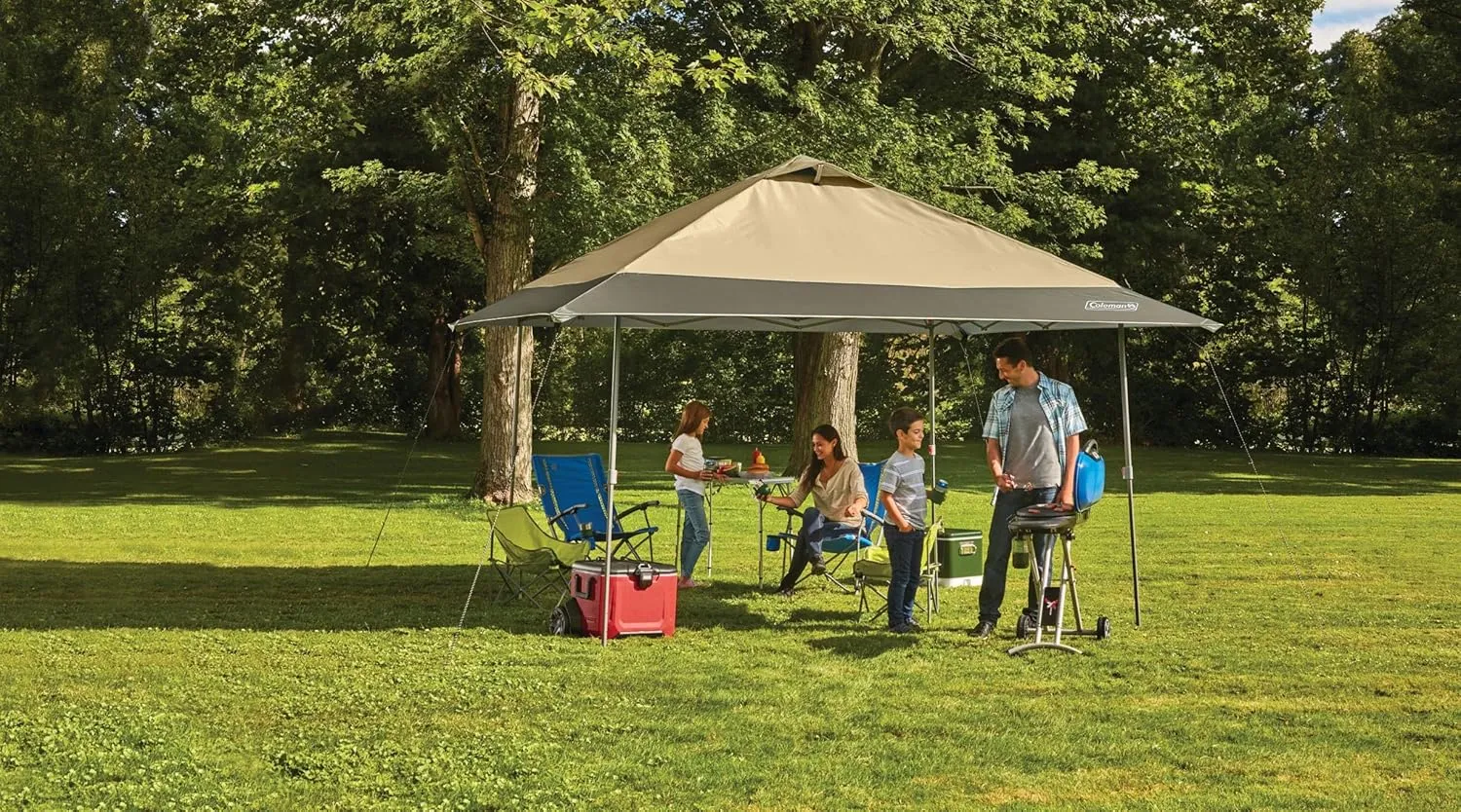 Coleman Oasis Instant Pop-Up Canopy Tent with Side Wall Attachment, 10x10ft Portable Shelter with Simple Setup & Takedown, Wheeled Carry Bag Included