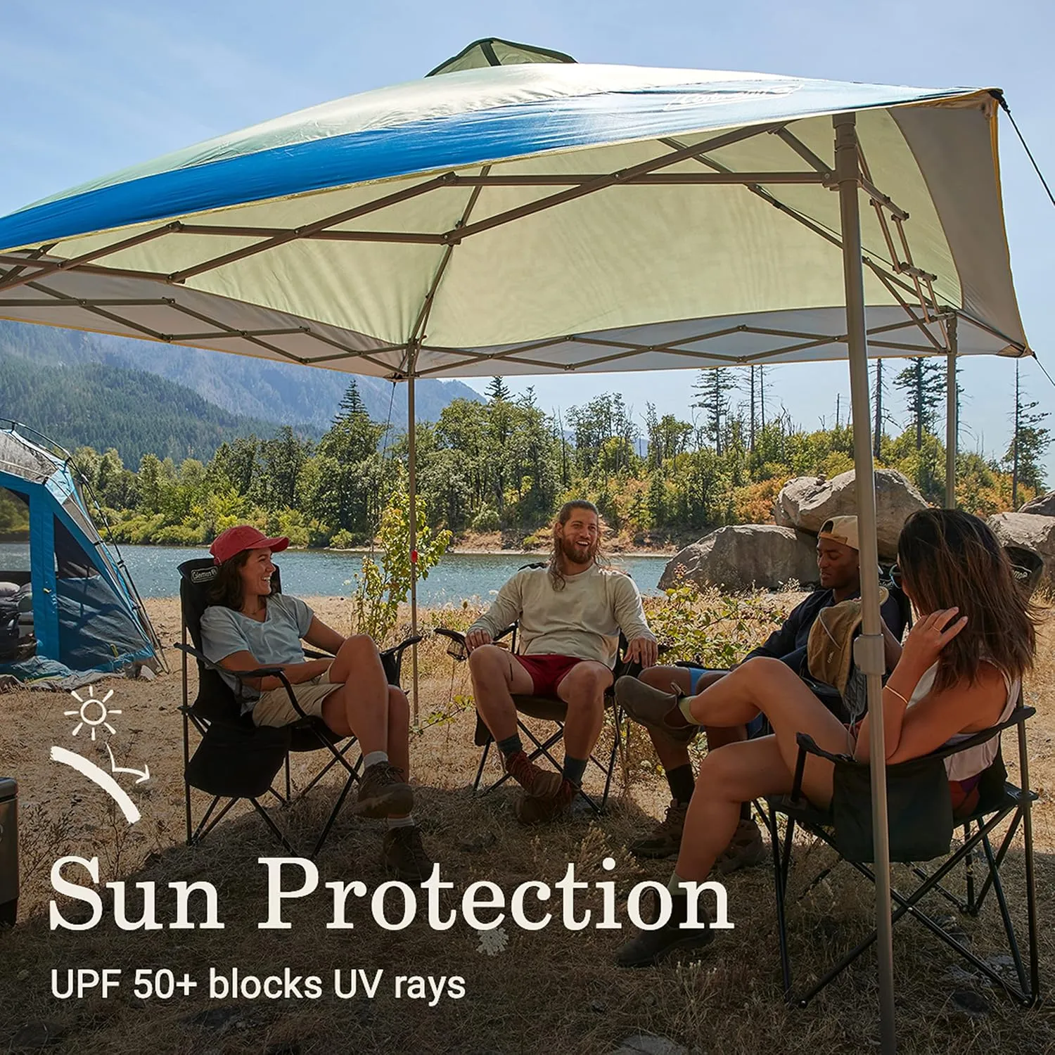Coleman Oasis Instant Pop-Up Canopy Tent with Side Wall Attachment, 10x10ft Portable Shelter with Simple Setup & Takedown, Wheeled Carry Bag Included