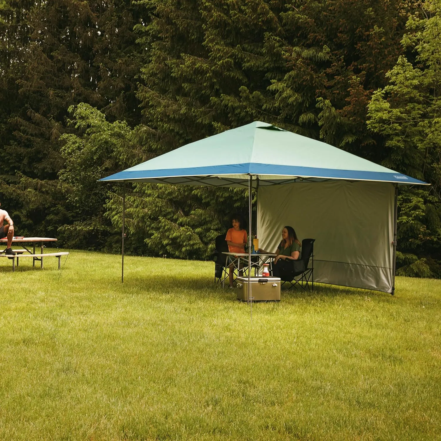 Coleman Oasis Instant Pop-Up Canopy Tent with Side Wall Attachment, 10x10ft Portable Shelter with Simple Setup & Takedown, Wheeled Carry Bag Included