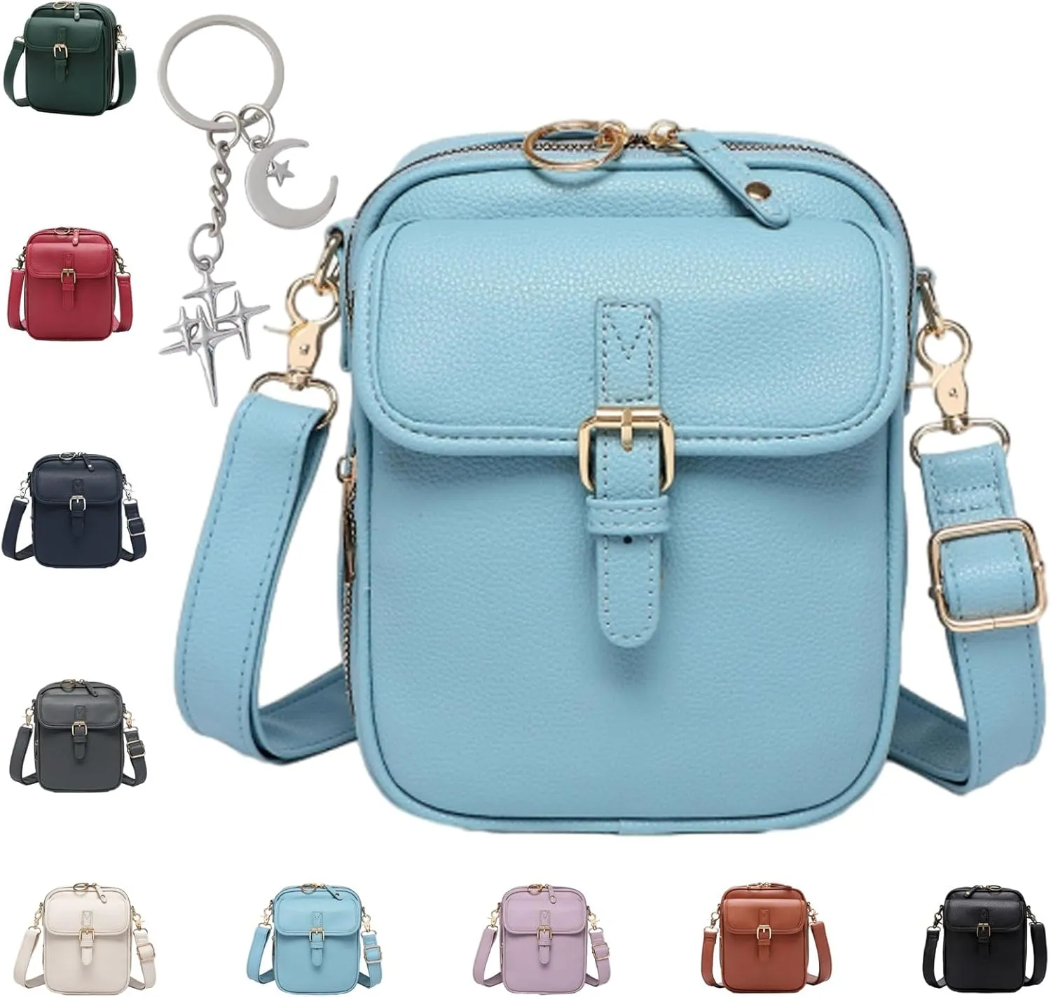 Collaboraten1 Crossbody Leather Bag, Urvashi Crossbody Leather Bag, Adjustable Shoulder Strap 10Card Slots Shoulder Bags