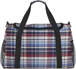 Color Grid Thin Line Travel Duffel Bag Large Foldable Waterproof Overnight Bag For Beach Swim Bags Pool Sports Gym