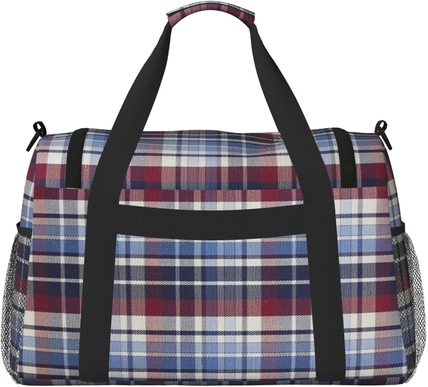 Color Grid Thin Line Travel Duffel Bag Large Foldable Waterproof Overnight Bag For Beach Swim Bags Pool Sports Gym