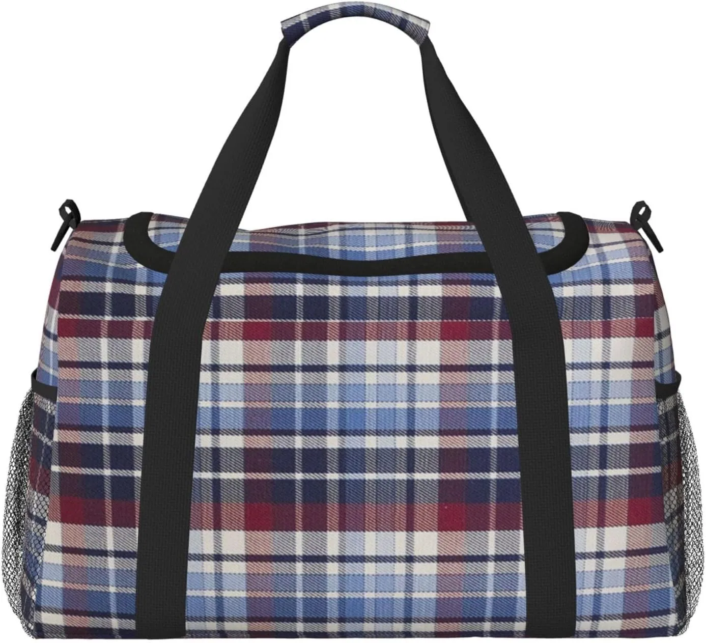 Color Grid Thin Line Travel Duffel Bag Large Foldable Waterproof Overnight Bag For Beach Swim Bags Pool Sports Gym