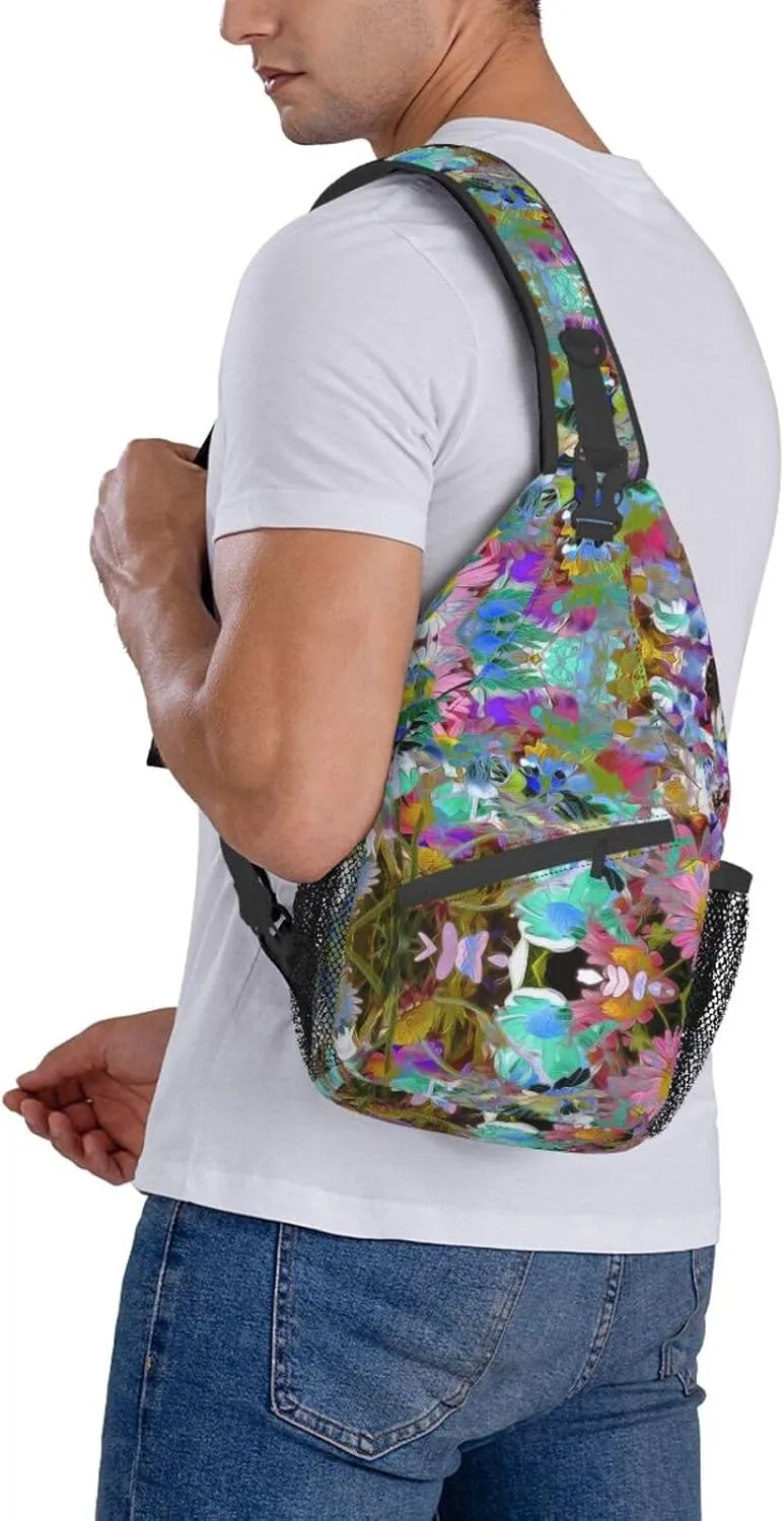 Color Octopus Crossbody Bag Chest Shoulder Bag Small Casual Backpack Suitable For Women Men Hiking