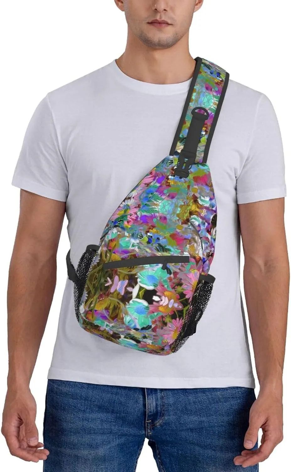 Color Octopus Crossbody Bag Chest Shoulder Bag Small Casual Backpack Suitable For Women Men Hiking