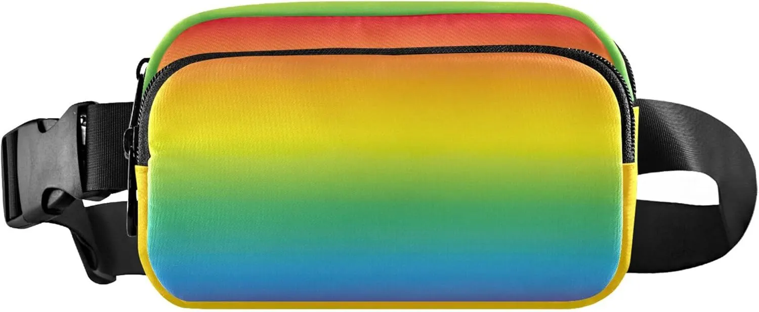 Colorful Abstract Bright Rainbow Colors Fanny Pack for Women Hip Pouch Belt Bag Waterproof Bright Color Crossbody Waist Bag