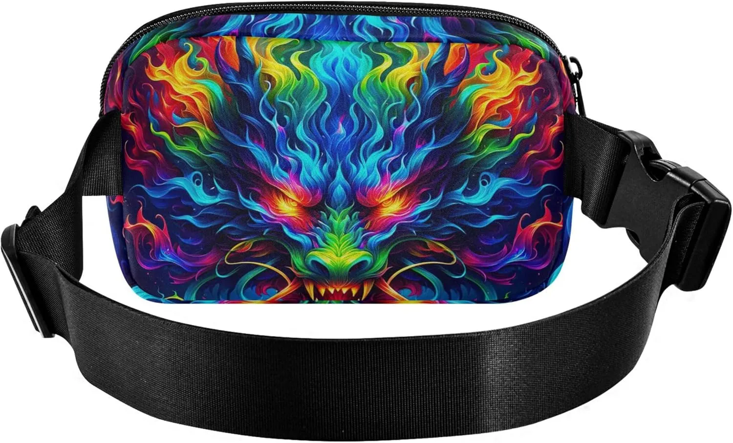 Colorful Fire Dragon Art Fanny Pack for Women Waterproof Everywhere Belt Bag Cute Crossbody Waist Purse