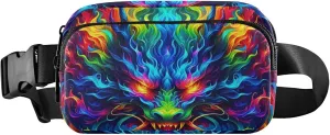 Colorful Fire Dragon Art Fanny Pack for Women Waterproof Everywhere Belt Bag Cute Crossbody Waist Purse