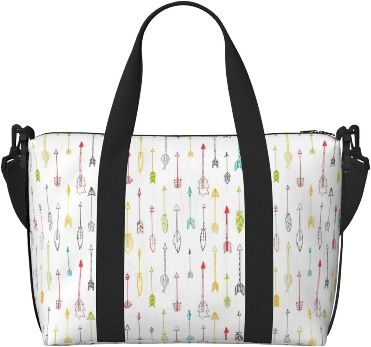 Colorful Hand Drawn Art with Boho Style Arrows print Handbag Oxford shoulder bag casual shoulder bag weekend bag large capacity storage bag