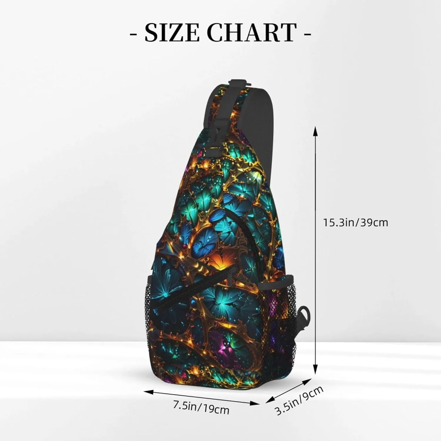 Colorful Mandala Pattern Sling Backpack Crossbody Bag, Chest Bag Daypack for Outdoors Hiking Traveling