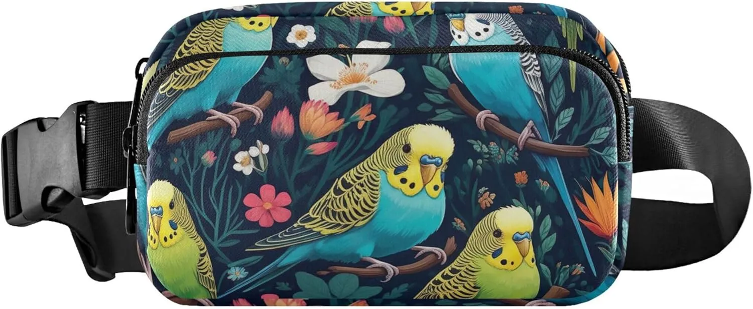 Colorful Parrot Bird Fanny Pack for Women Waterproof Hip Pack Belt Bag Cute Waist Pouches for Men