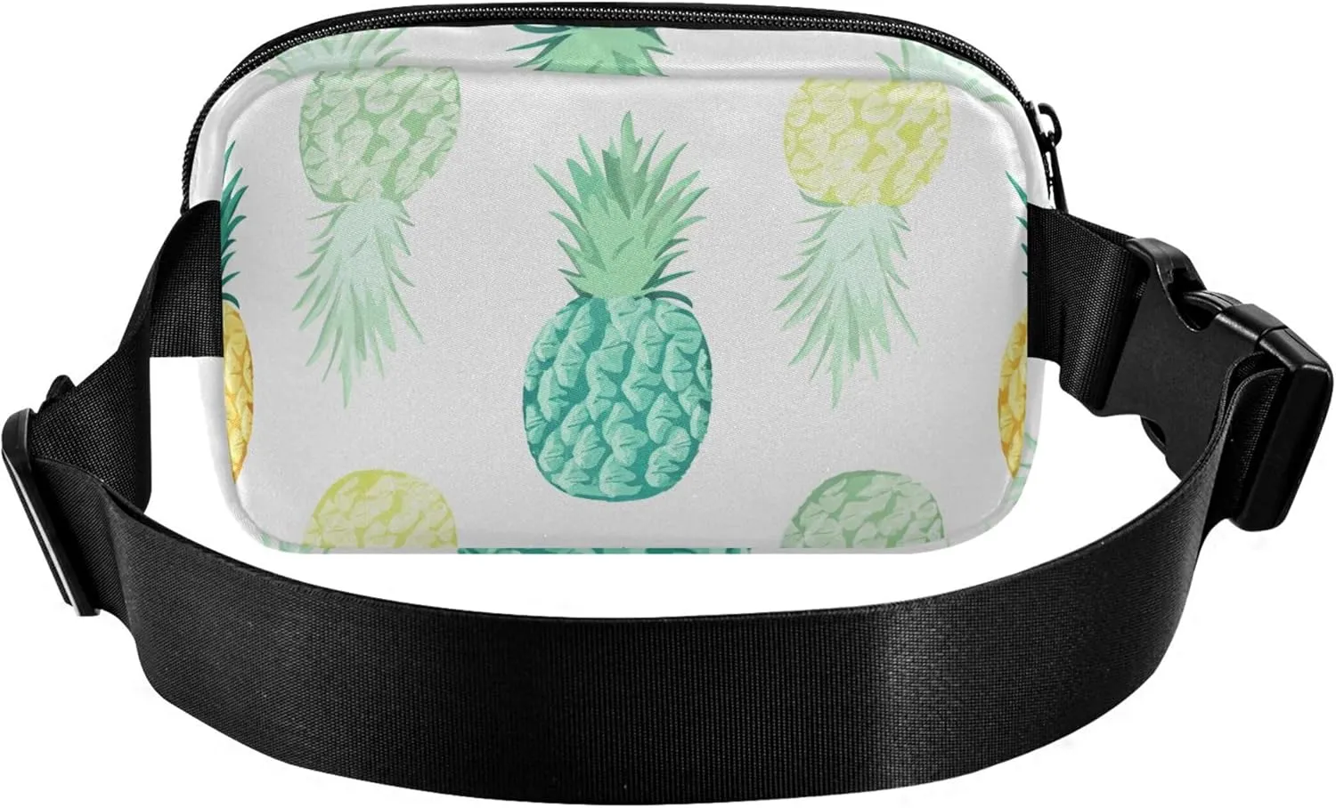 Colorful Pineapples Tropical Teal Fanny Packs for Women Cartoon Anti Theft Belt Bag Waterproof Crossbody Waist Pack