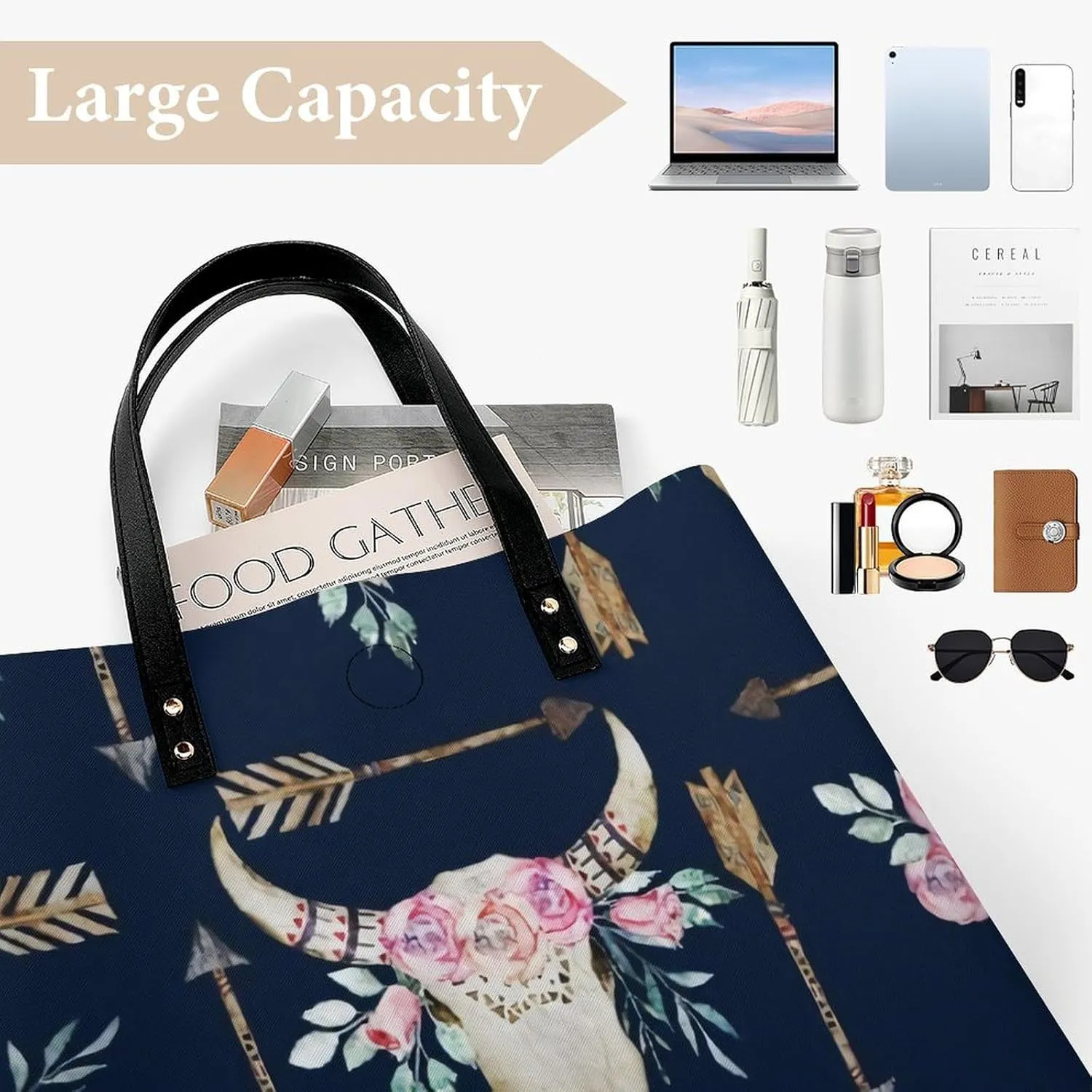 Colorful Print Fashionable All Printed Leather Handbag Unisex