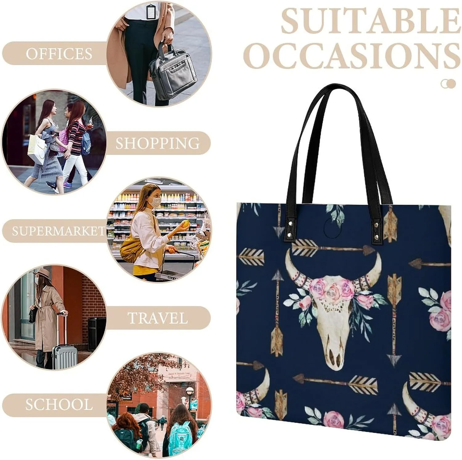 Colorful Print Fashionable All Printed Leather Handbag Unisex