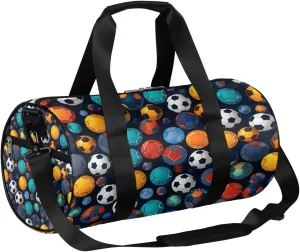 Colorful Soccer Ball Travel Duffle Bag Gym Bag for Women Men Lightweight Carry on Duffel Bag for Sports Gyms Weekend Getaway