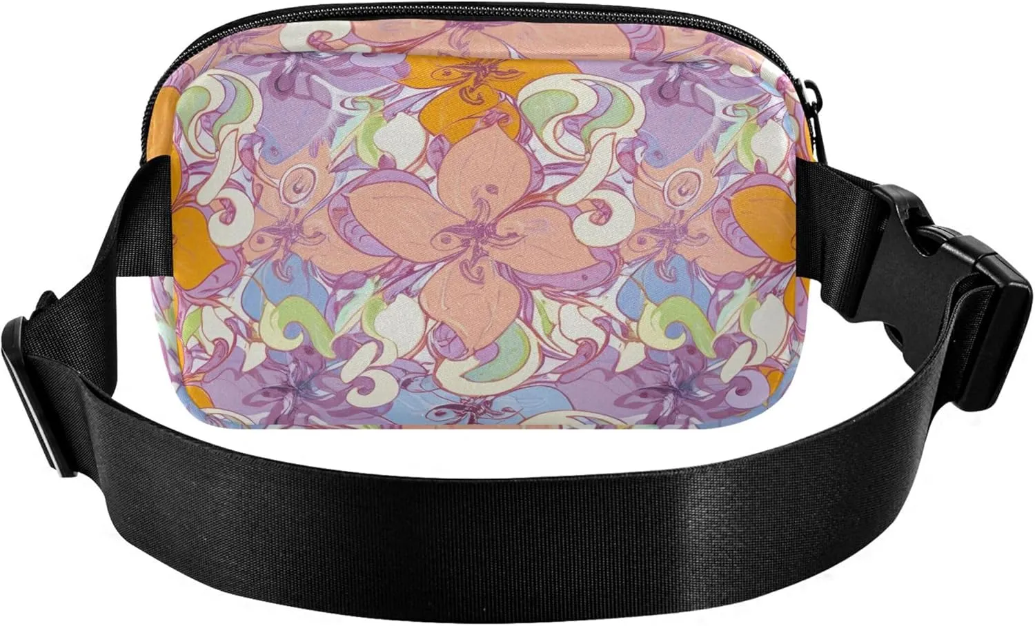 Colorful Spring Flower Waterproof Womens Fanny Pack Belt Bag Hip Pack Funky Crossbody Waist Bag