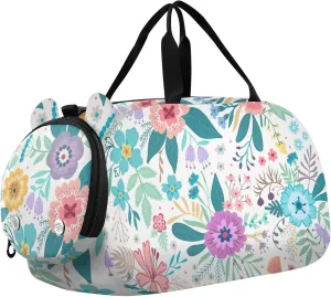 Colorful Spring Flowers Duffel Bags for Boys Small Gym Bags for Teens Dance Bag for Girls